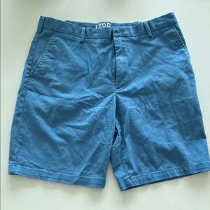 Izod Men's Flat Front Teal Shorts